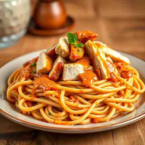 Egyptian Pasta with Cream Sauce & Chicken